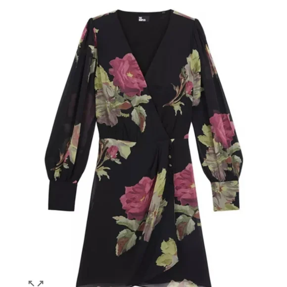 The Kooples Black Floral Mini Dress - Picture 4 of 4